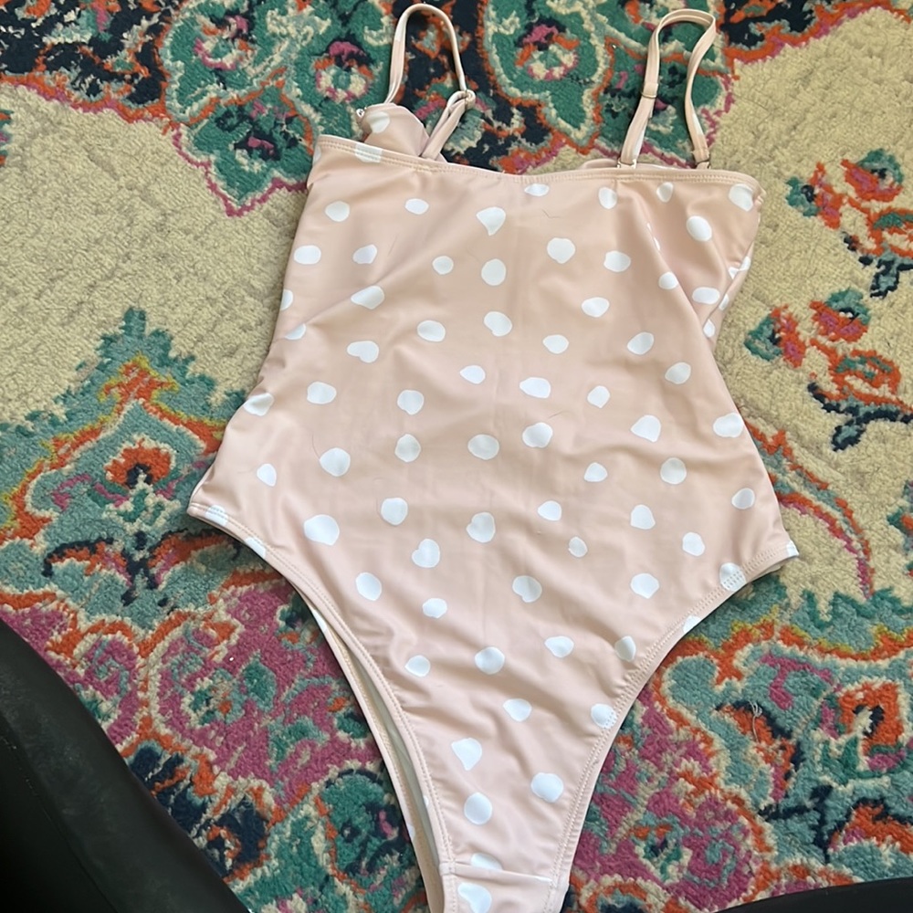 Pink Lily Cream + White Polka Dot Bikini - Picture 6 of 6